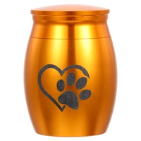 stainless steel urns metal cremate funeral urn paw keepsake memorial urns decorative ashes container jar for cat small golden
