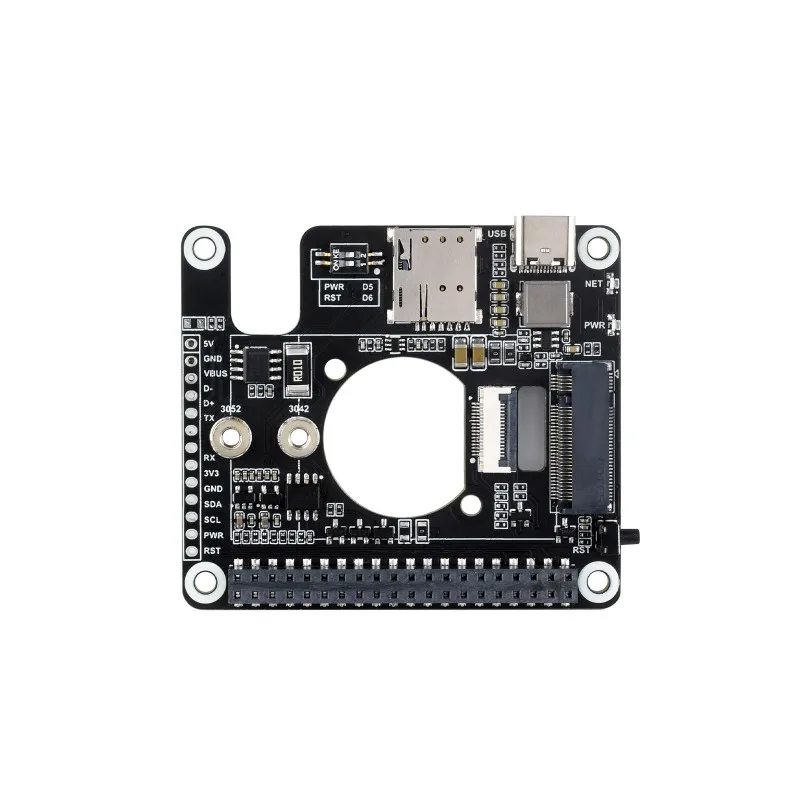 Waveshare PCIe в родственном/4G/3G шляпа разработанная для Raspberry Pi 5 совместима с 3042/3052