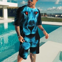 2022 3d printed t shirt suit male summer casual t shirtshorts mens tracksuit set fashion mens clothing suit