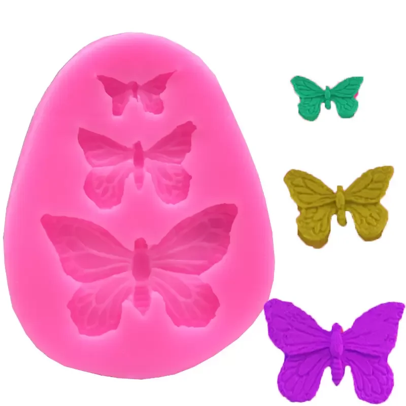 

New Dining Butterfly Mould Silicone Baking Accessories 3D DIY Sugar Craft Chocolate Cutter Mold Fondant Cake Decorating Tool 3 C