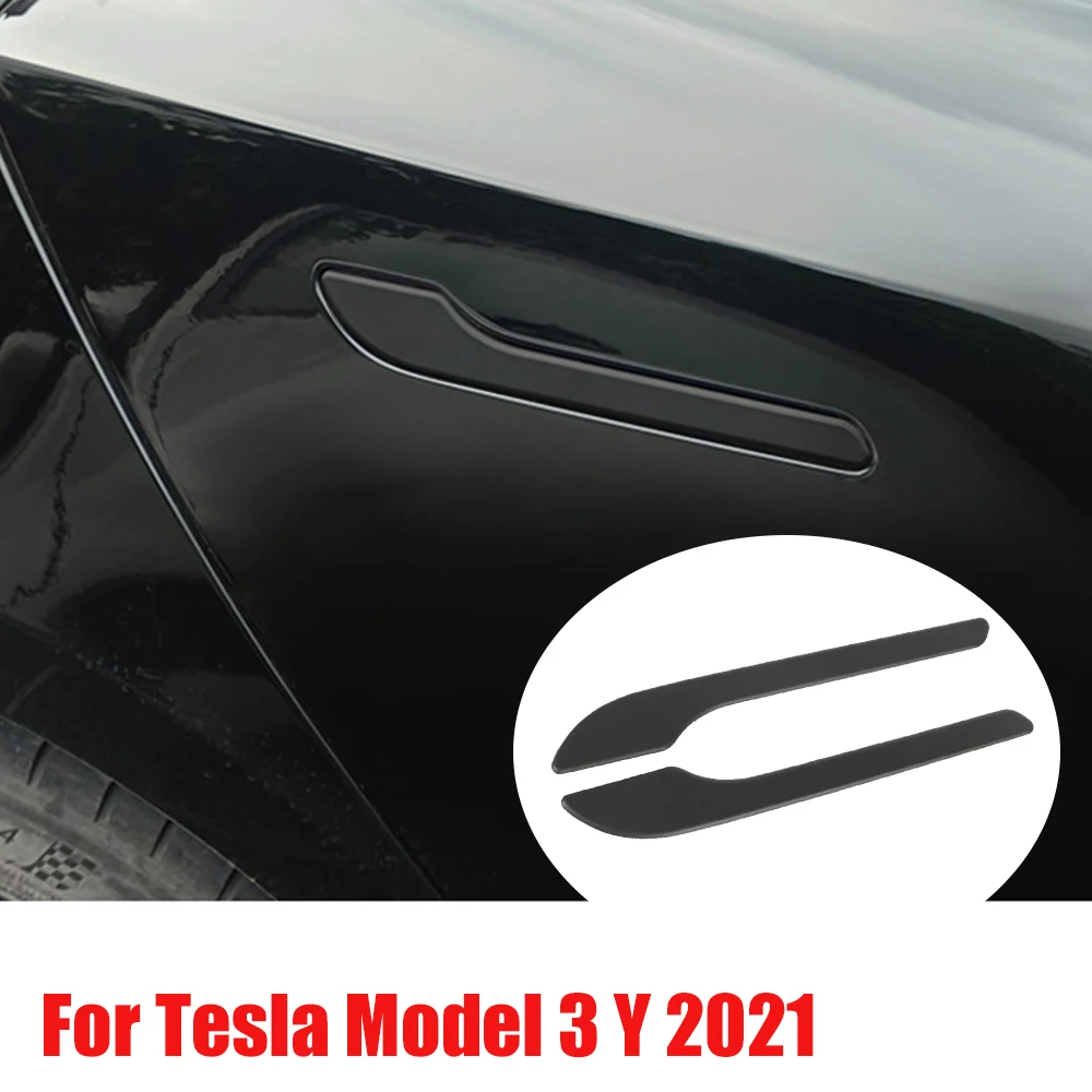 LEEPEE 4Pcs/Set Decorative Stickers Car Door Handle Wrap Cover ABS Protector Sticker Anti-scratch for Tesla Model 3 Y 2021