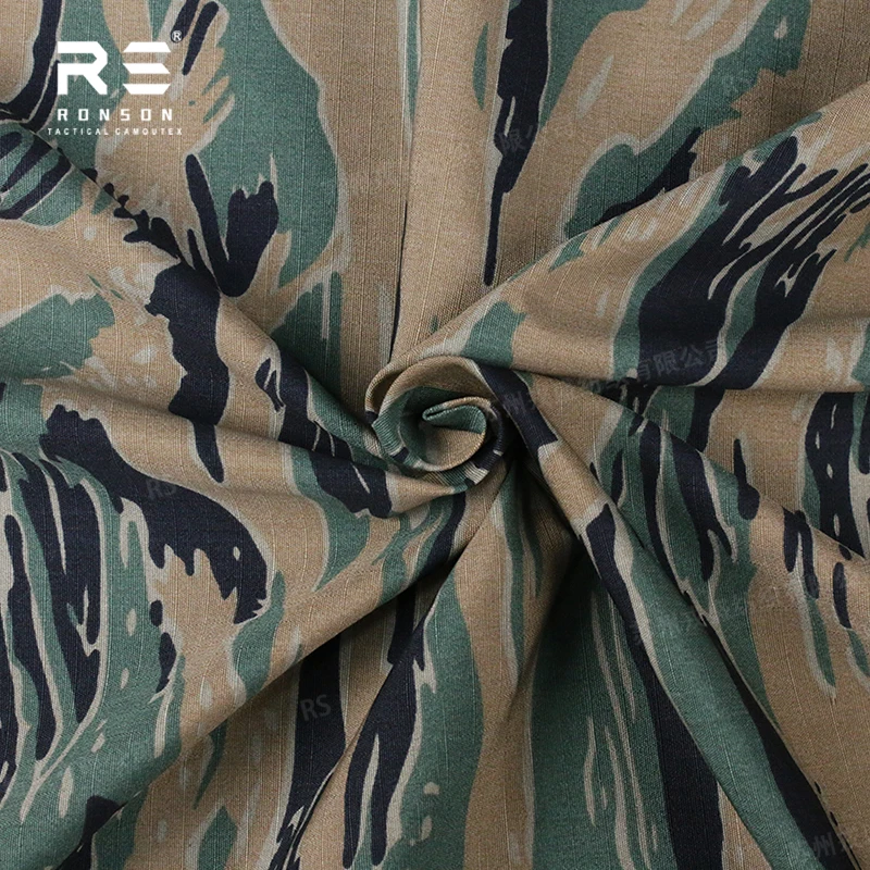 Ткань NYCO 5050 Rip-stop с камуфляжным рисунком MARPAT Tiger Stripe, 50% нейлон, 50% хлопок, тактическая ткань для униформы, в наличии. (art.: 3920da9181dd6) - 3920da9181dd6
