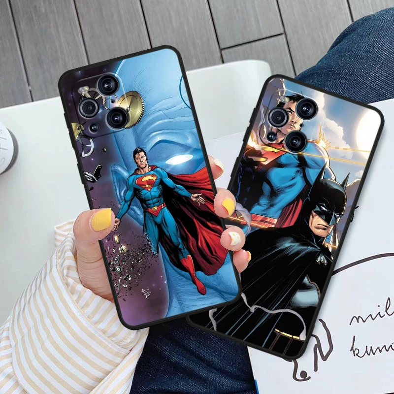Супермен Бэтмен для OPPO Find X6 X5 X3 X2 F21S F21 Pro Lite Neo черный силиконовый мягкий чехол