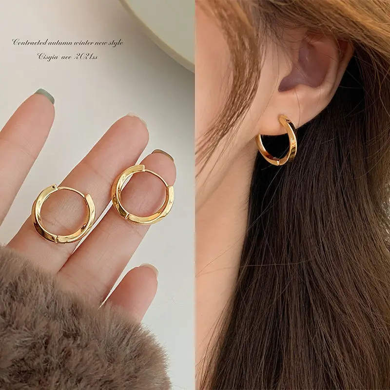 

Small Earrings Female Niche Design 2022 New Trend Luxury Plain Hoop Earrings for Women Fashion Jewelry Bestfiend Gifts Wholesale