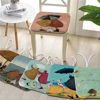 sam toft art abstract landscape love dogs pet round plush cushion home back cushion soft comfortable 50x50cm stool seat mat