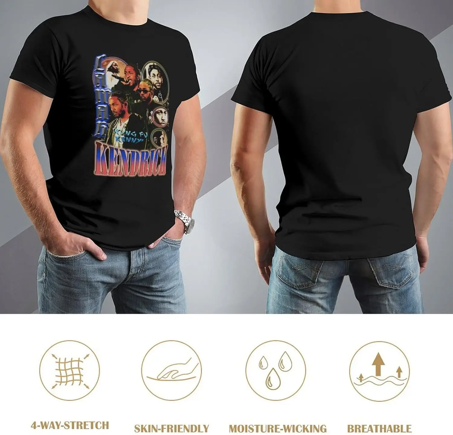 Мужская футболка Kendrick Music Lamar Rapper хлопковая Повседневная с коротким рукавом