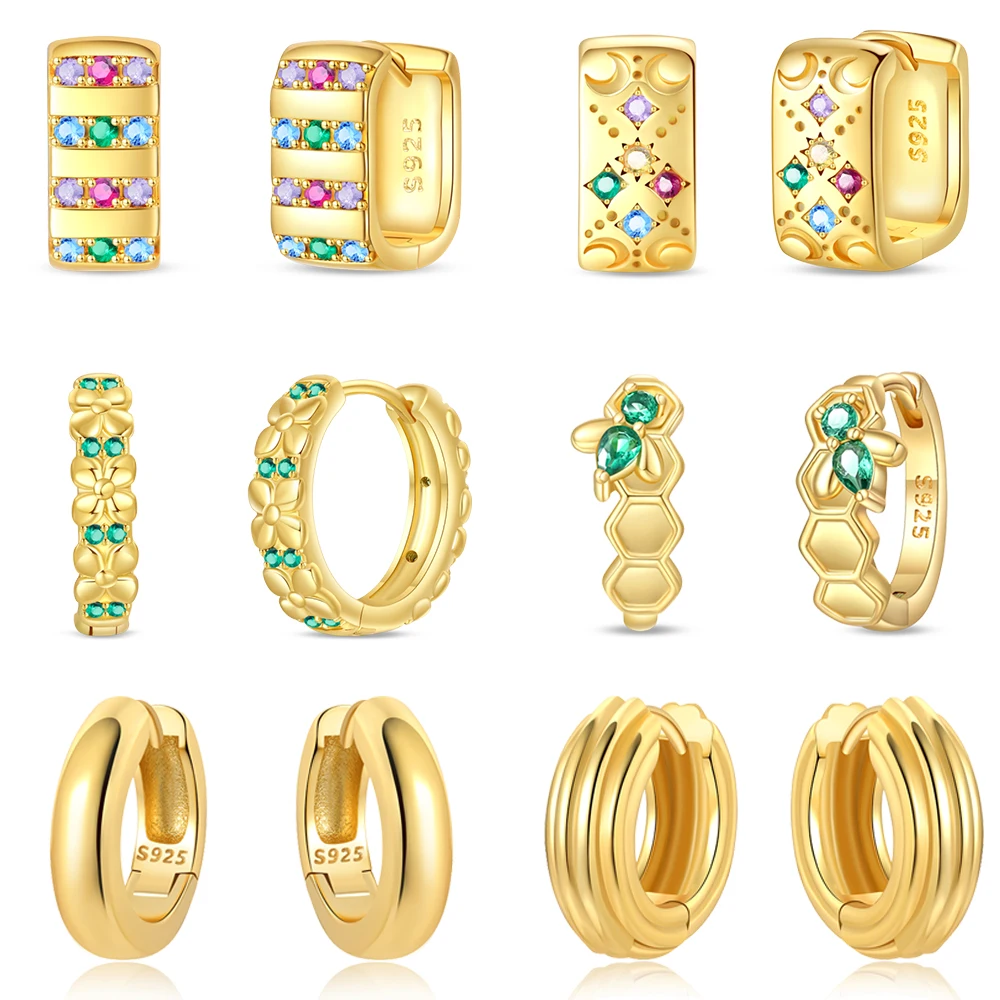 Женские квадратные серьги из серебра 925 пробы с разноцветным цирконием