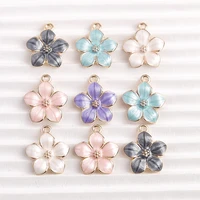 10pcslot cute alloy enamel flower charms for making drop earrings pendants necklaces diy bracelets jewelry findings accessories