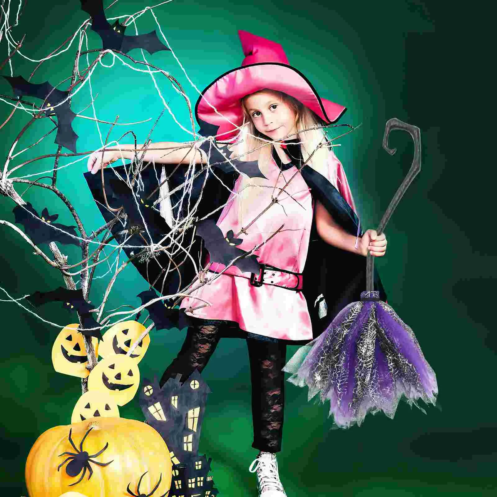 

Съемная метла ведьмы Хэллоуин ведьма метла пластиковая ведьма метла реквизит для детской