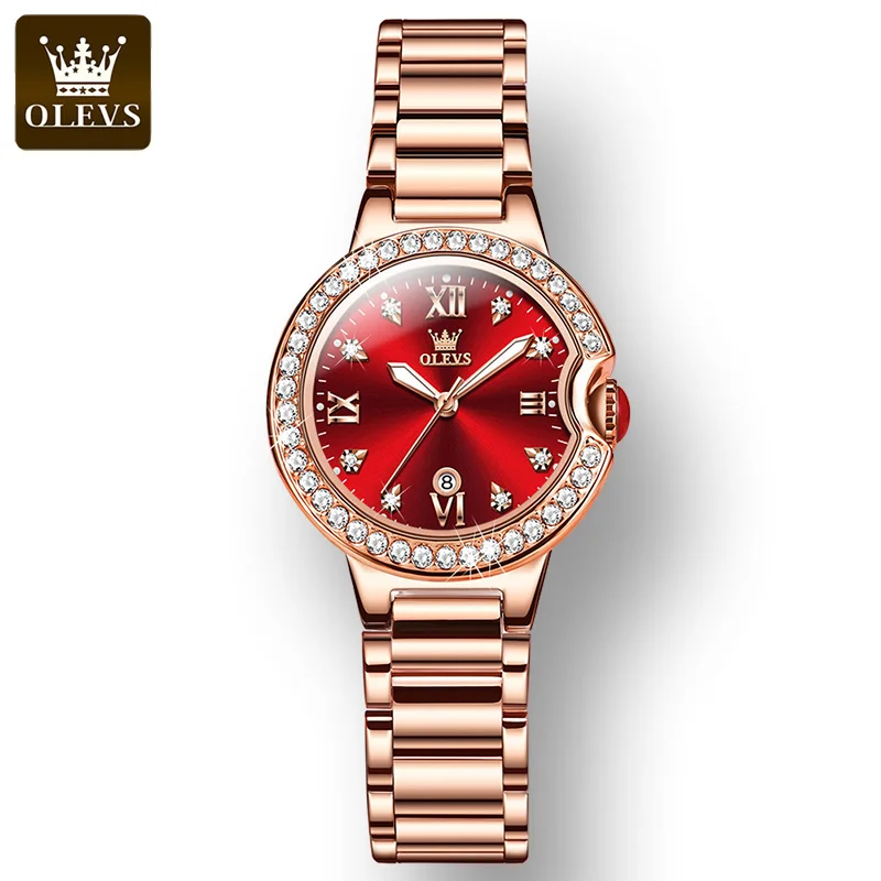 

OLEVS Diamond-encrusted Great Quality Fashion Watch for Women Waterproof Stainless Steel Strap Quartz Women Wristwatches
