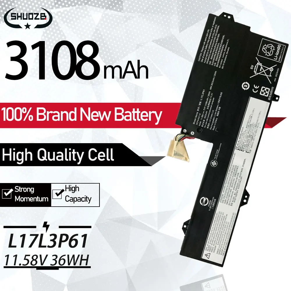 

Новый аккумулятор L17L3P61 для ноутбука Lenovo IdeaPad 320S-13IKB Yoga 720-12IKB 330-11IGM xiaoxin 7000-13 L17C3P61 L17M3P61 11,58 в 36 Втч