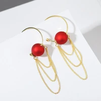 2022 trendy dangle earrings exquisite long tassel red earings for women jewelry