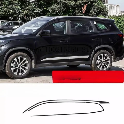 Для Tiggo 8 pro MAX накладка на окно из нержавеющей стали, ярко-черная, PRO, край окна двери, черные автомобильные аксессуары, модификационные детали