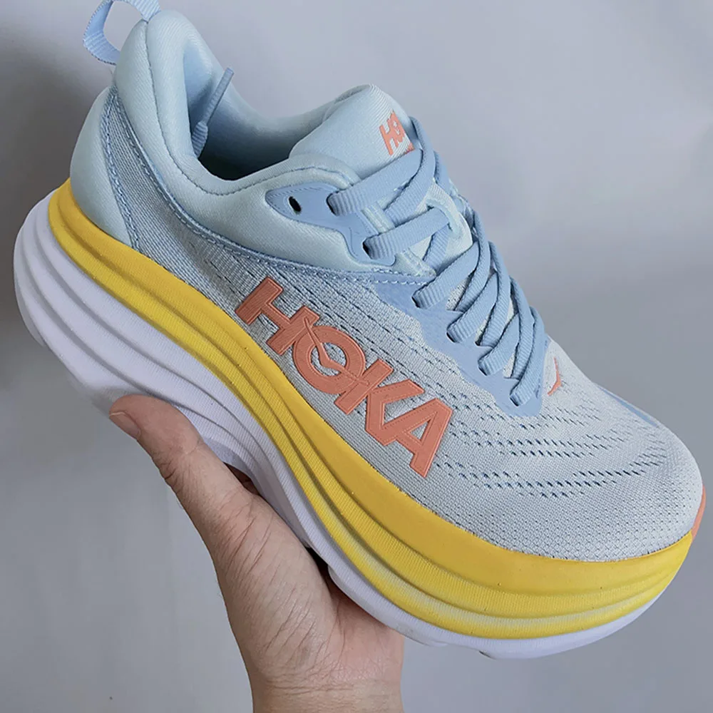 HOKA Running Shoes Bondi 8 Shock Absorbing Anti Slip Jogging Male Sneakers for Men Outdoor Leisure Road Running Shoes for Women