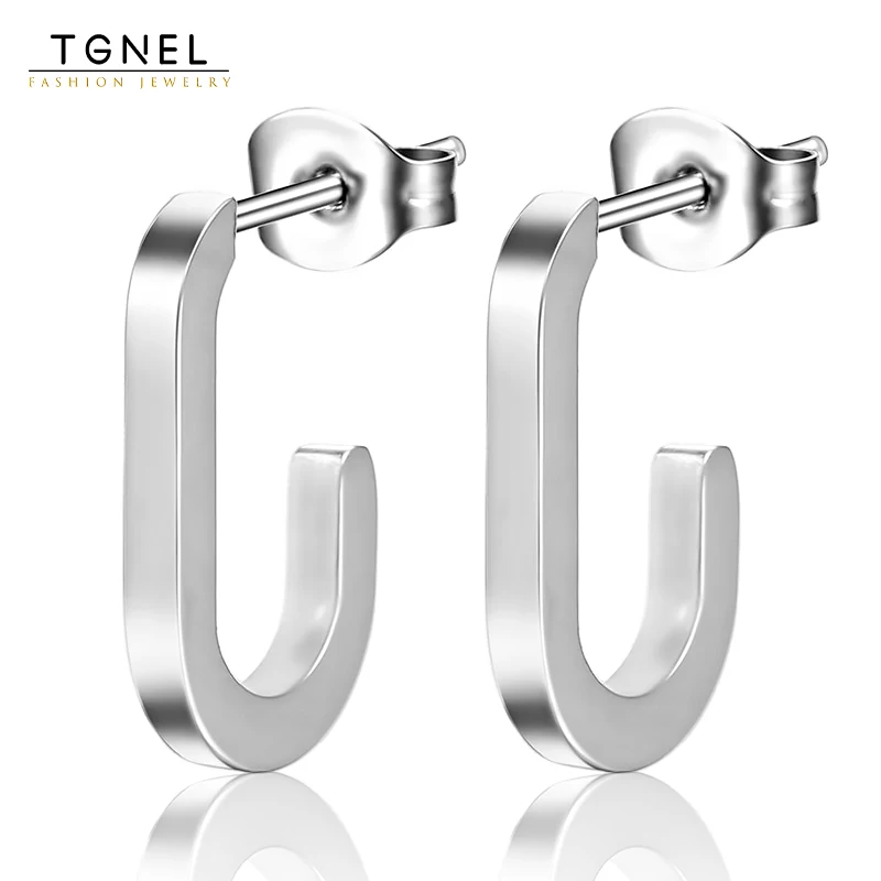 

Geometric Pure Titanium Hoop Earrings For Women Nickel Free Stud Earrings Hypoallergenic For Girls Men