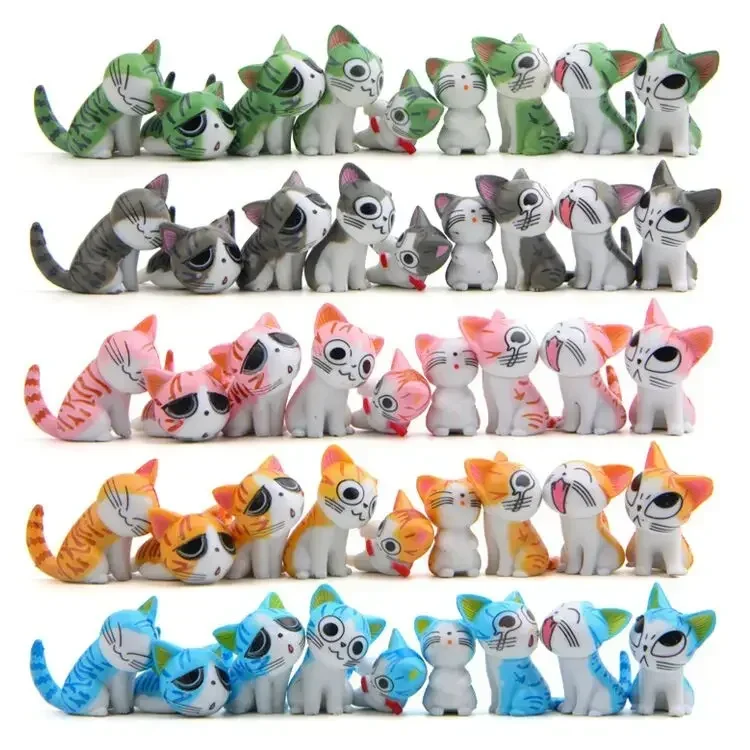 

9 шт./набор, Аниме фигурки кошек, 2-3 см