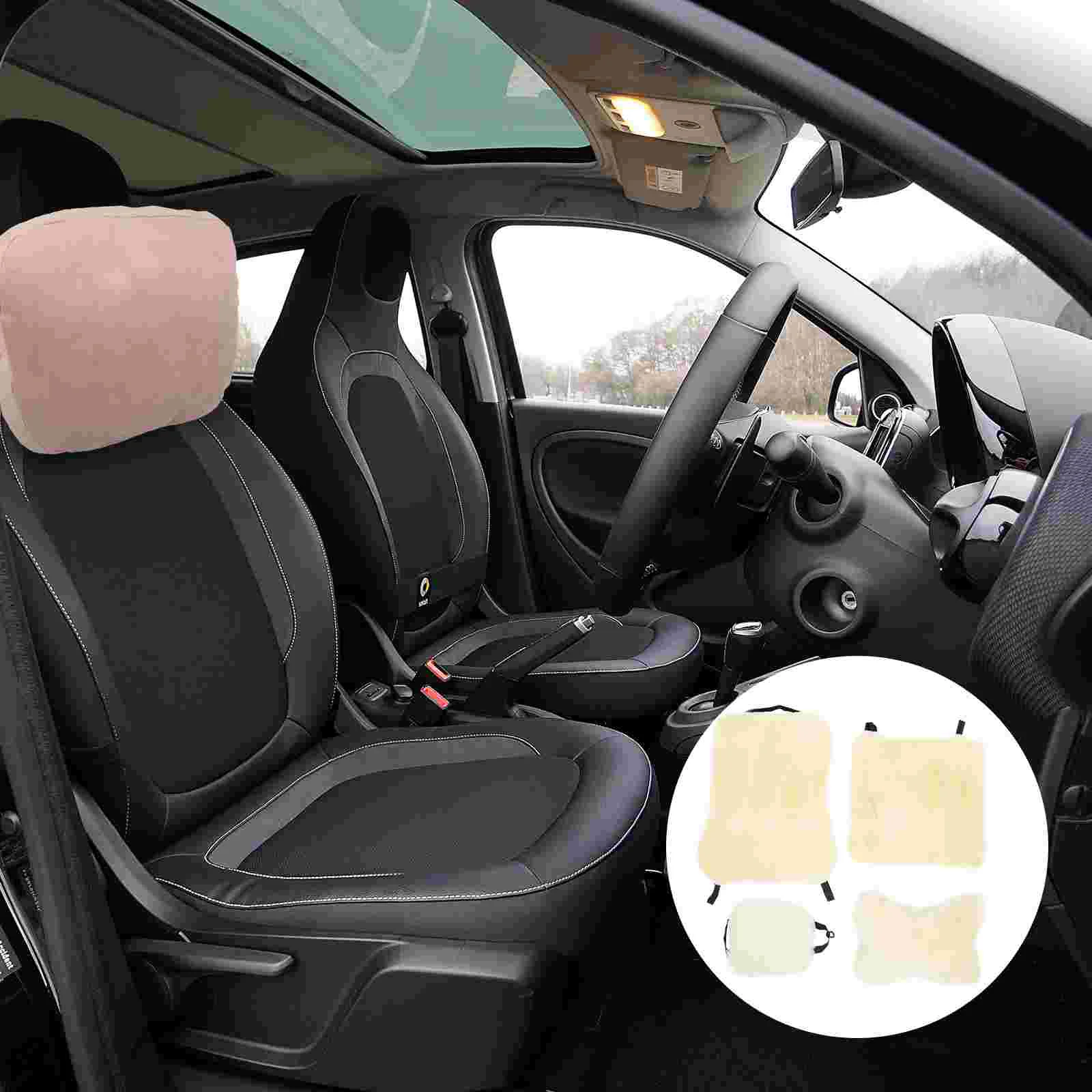 

4Pcs Car Cushion Driver Cushion Winter Cushion Plush Cushion Warm Cushion