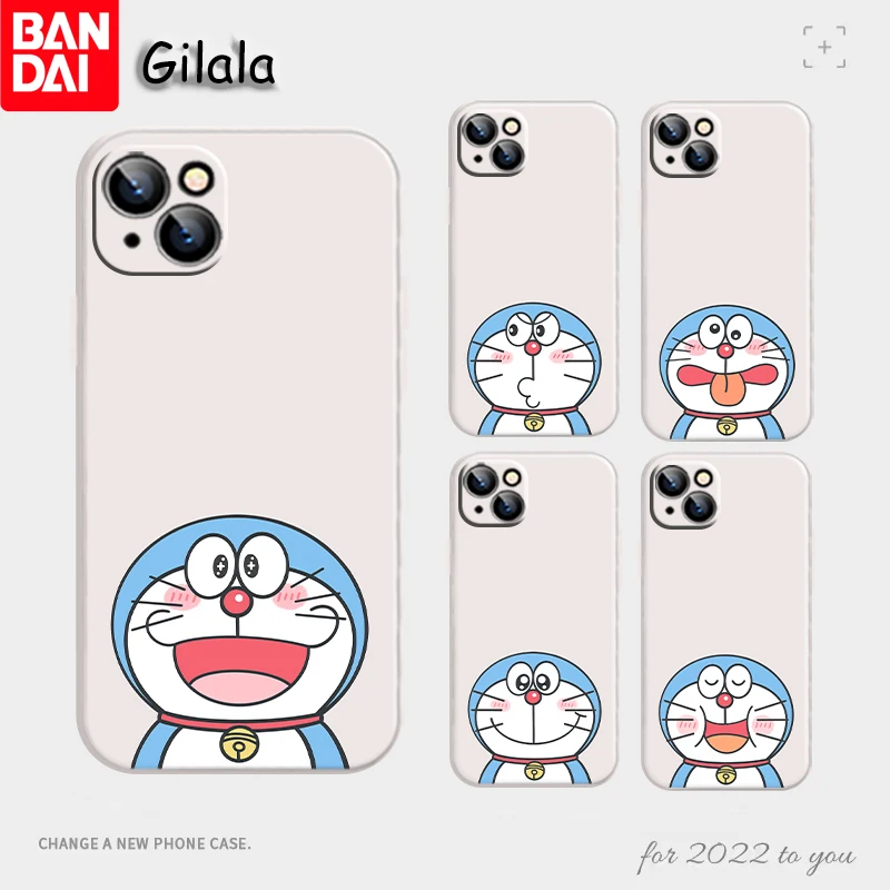 

Doraemon Cute Expression Cartoon Phone Case For iPhone 13 11 12 Pro X XR XS Max SE 2020 6 6s 7 8 Plus Shockproof Silicone Cover