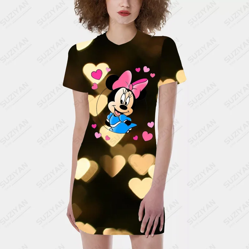 

Casual Short Sleeve Hip Hop Short Dress Women's Disney Summer 2022 Women's Short Sleeve O Neck Party Women