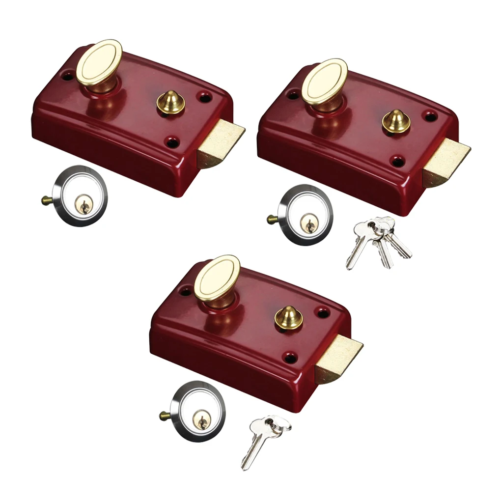 

Sturdy Deadbolt Rim Lock Household Padlocks Universal Mortise Type 3