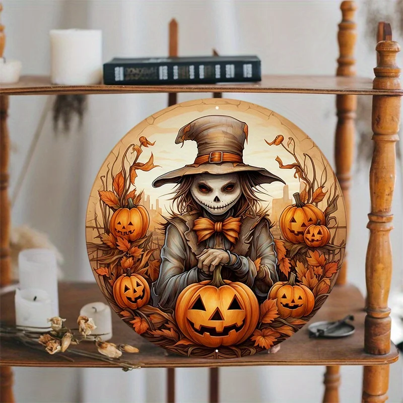 1 шт. 8x8 дюймов алюминиевый металлический знак осенний тимьян венок оранжевый