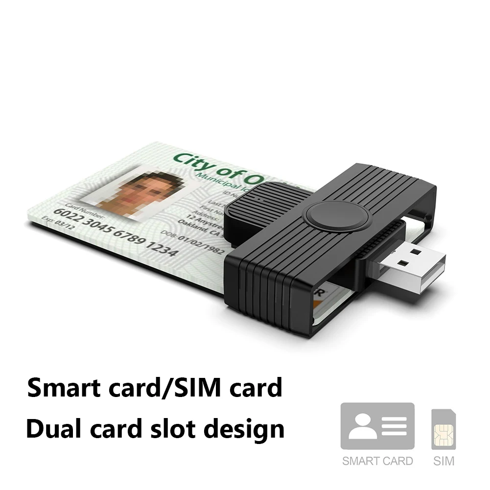

CR318 USB 2.0 Smart Card Reader for Bank Card SIM ID CAC Cardreaders for PC Computer Supported Smart Card SIM ID CAC card