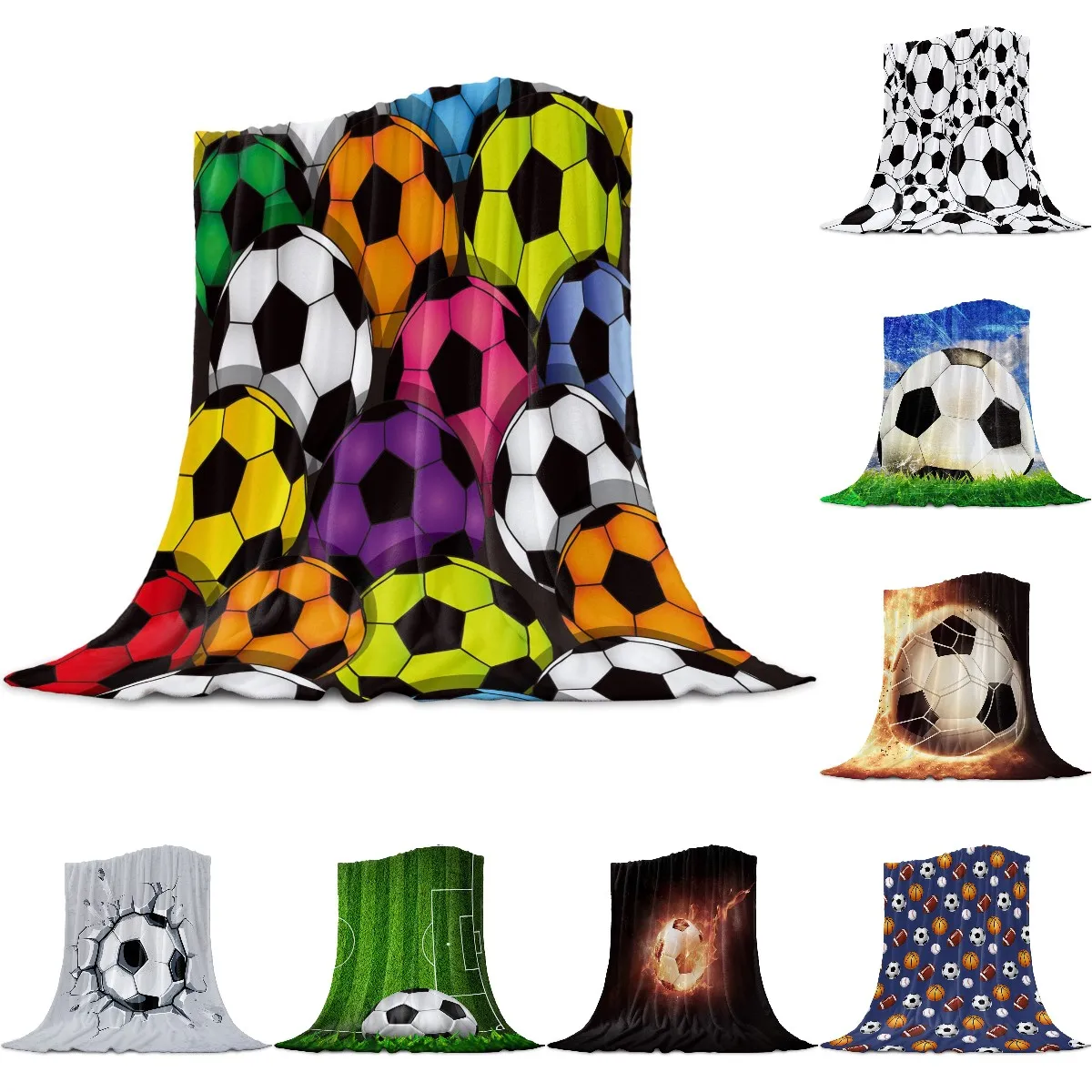 

Одеяло из кораллового флиса для футбола, зимнее покрывало для дивана, кровати светильник кое тонкое мягкое теплое фланелевое одеяло для дву...