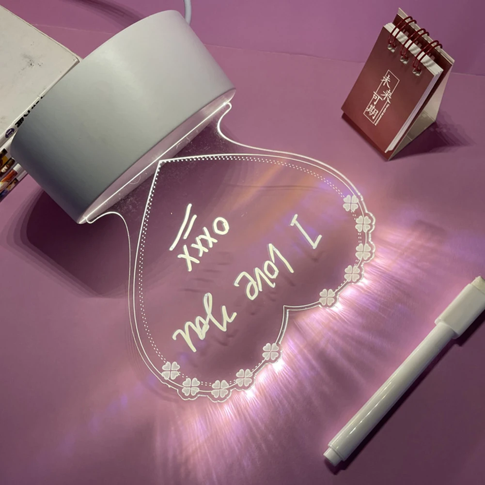 

Светодиодная лампа для спальни, перезаписываемый акриловый прикроватный светильник «сделай сам», легкий многофункциональный, с ручкой, дл...