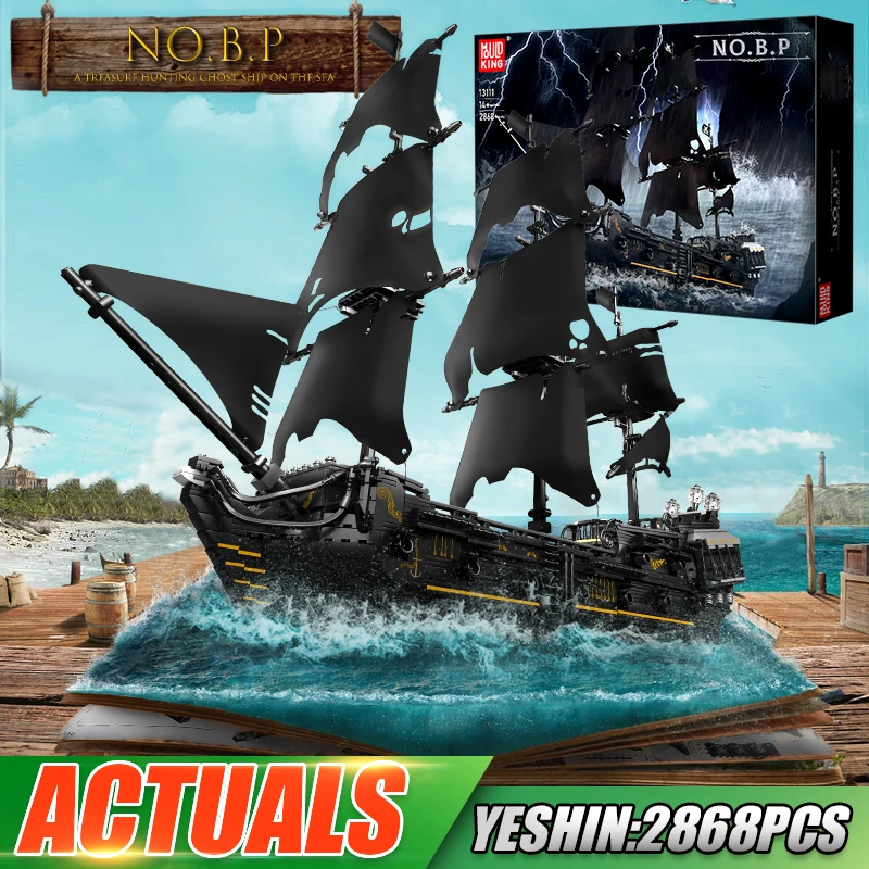 

Mould King Pirate Ship Series The MOC Black Pearl Ship Model Building Block Bricks Toy Birthday Christmas Gift 2868Pcs