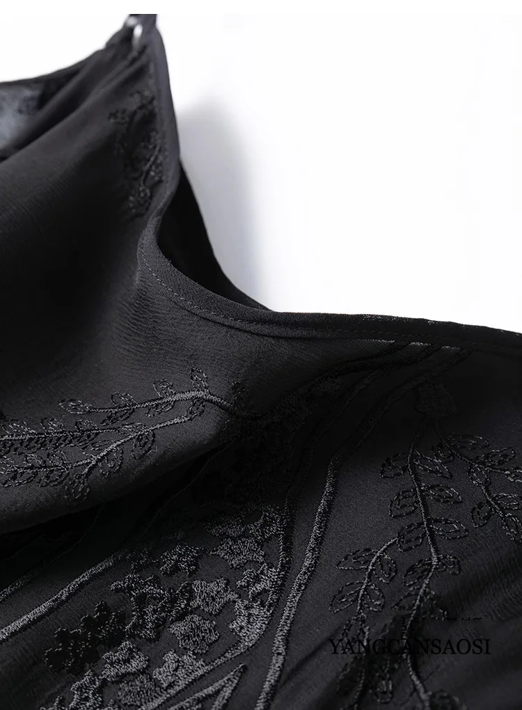 Тяжелая промышленность вышивка Искусство Черный 100% натуральный шелк из шелка