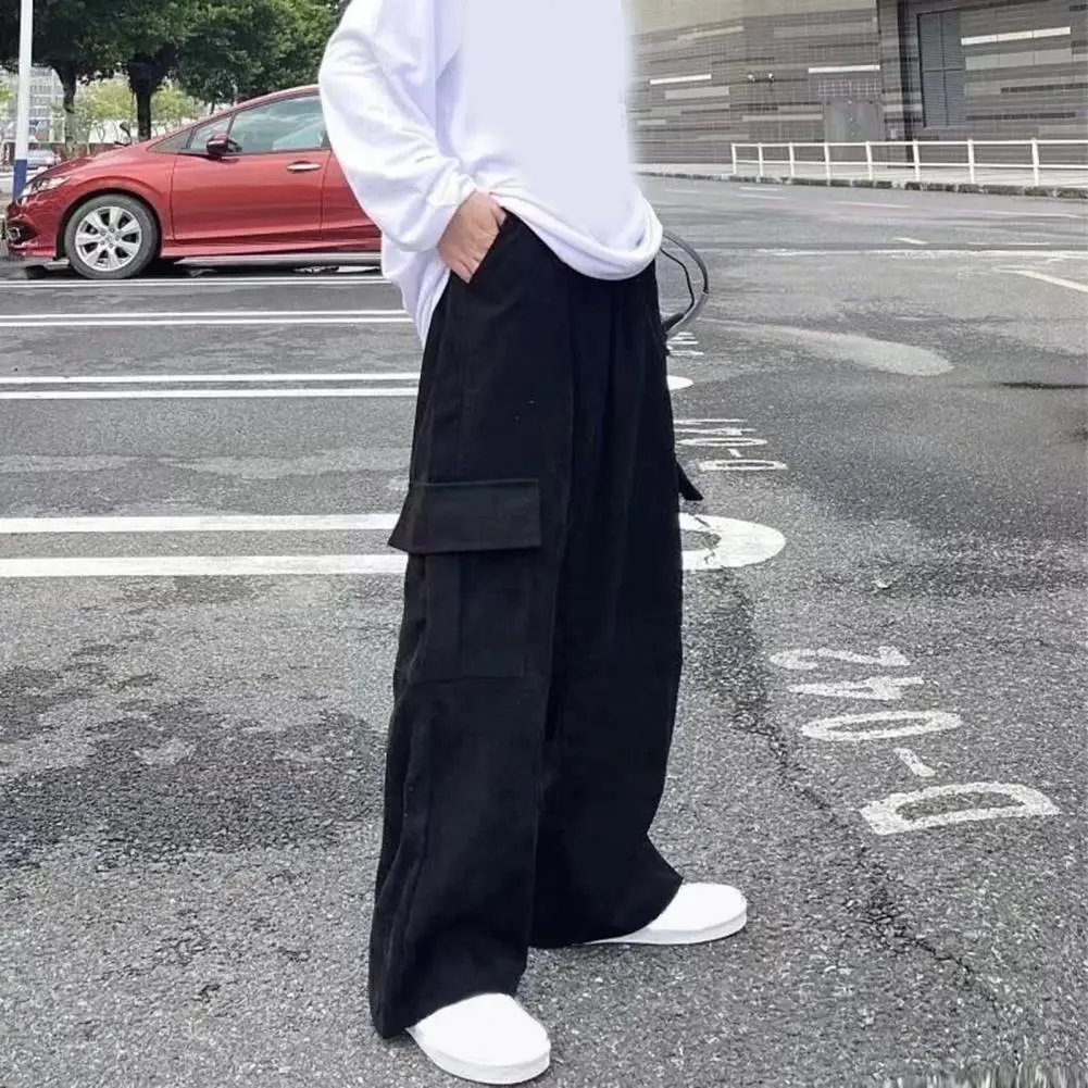 Мужские рабочие брюки уличные мужские брюки-карго с широкими штанинами завязкой