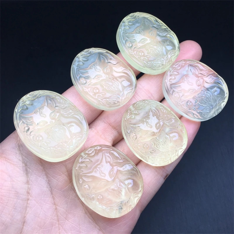 3 шт. кулон с натуральным лимонным цитрином и лисой кристалл любви редкий камень