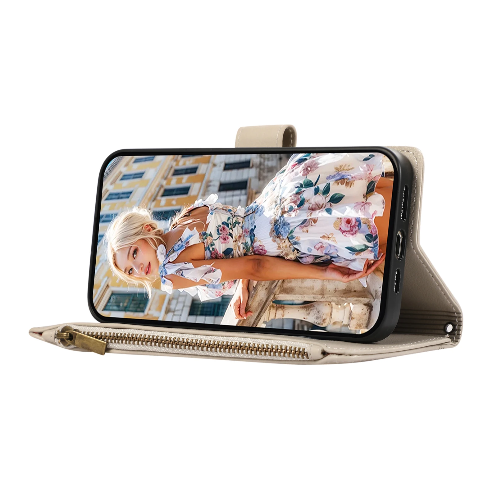 Кожаный чехол-книжка на молнии с ремешком для Google Pixel 9 Pro 8 8A 7 7A 6