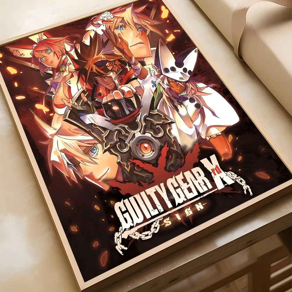 Guilty Gear Baiken Dizzy аниме постеры липкие белые бумажные наклейки DIY комната бар кафе