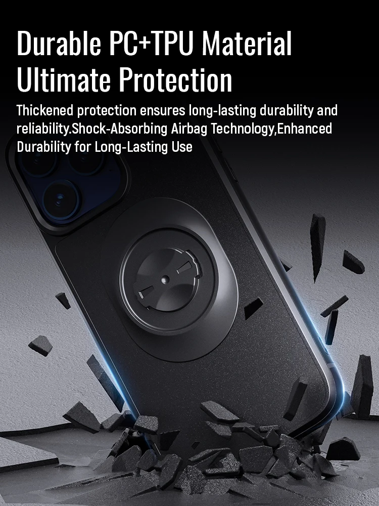 Противоударный чехол для iPhone 17161514Plus131211ProXs MaxXR, быстросъемный чехол для телефона с адаптером для держателя велосипеда Garmin (art.: 3920cd3f492dd) - 3920cd3f492dd