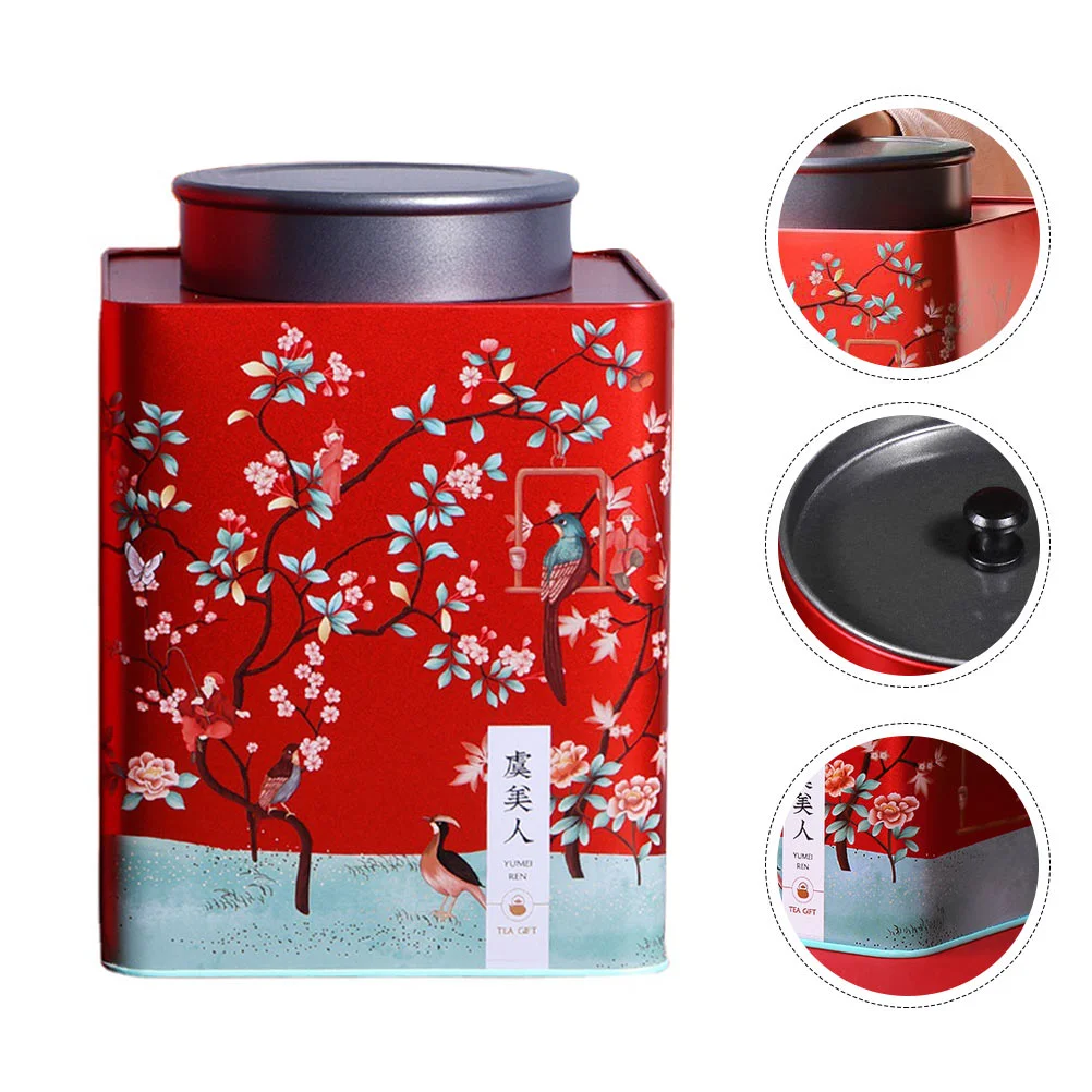 

Tea Tin Box Storage Tins Container Tinplate Metal Canister Gift Candy Empty Loose Jar Containers Cookie Can Coffee Lids Boxes