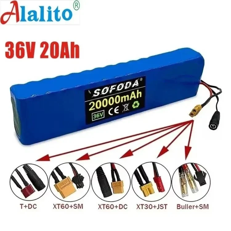 

36V 20Ah 18650 Rechargeable Lithium Battery Pack 10S3P 1000W Power Modified Bicycle Scooter Electric Vehicle with BMS