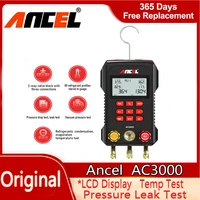 ancel ac3000 vacuum gauge pressure temperature tester air conditioning digital manifold refrigeration hvac car diagnosis tools