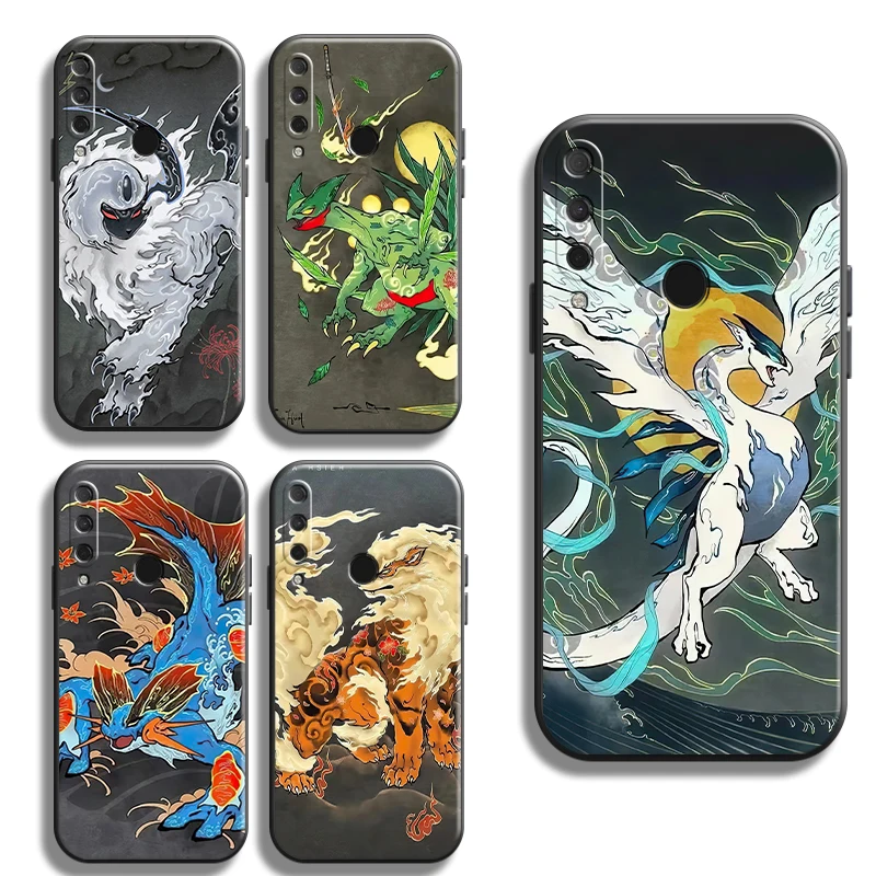 

Pokemon Anime Phone Case For HUAWEI Honor 8X 9X 10X Lite Luxury Ultra Silicone Cover ShockProof Liquid Silicon Protective