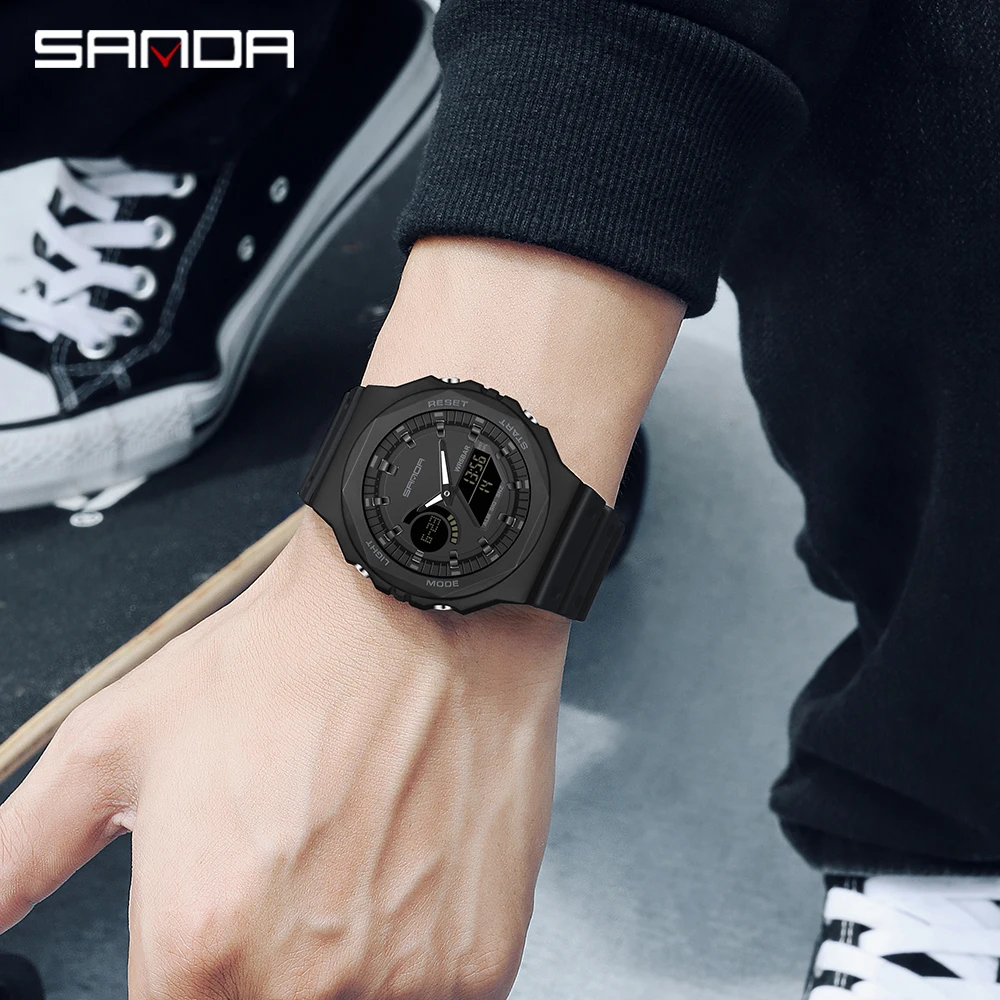 Sanda Watch for Men Casual Fashion Brand 2021 Sport Digital  Watches Waterproof Alarm Watch Dual Display Clock Relogio Masculino enlarge