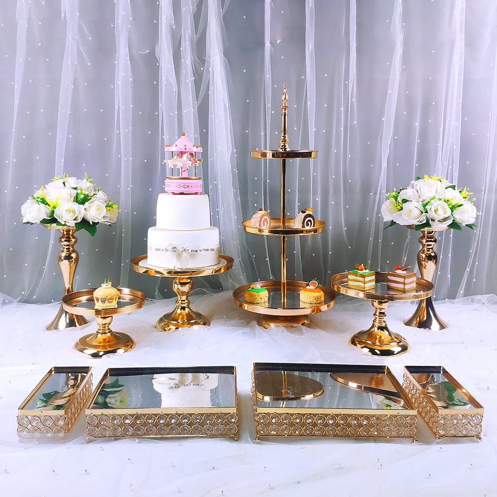 8 шт. акриловые зеркальные подносы для украшения свадебной вечеринки |