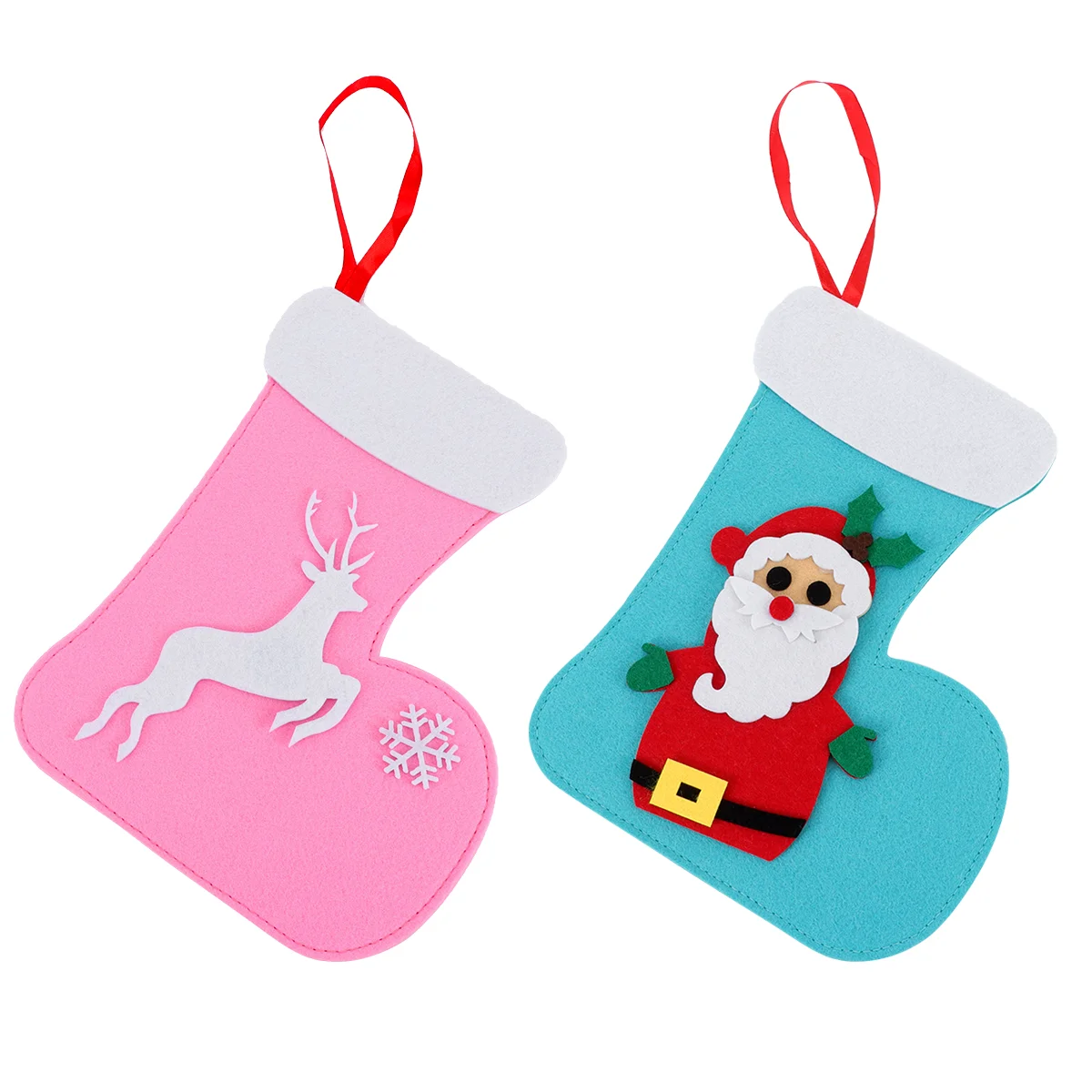 

Christmas Stockingsock Stockings Santa Tree Holidayholdergift Hanging Fireplace Set Present Snowflake Felt Reindeer Socks Hanger