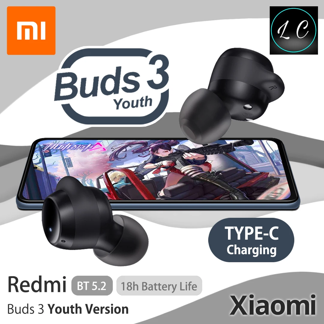 

Беспроводные наушники Xiaomi Redmi Buds 3 Lite Youth TWS, Bluetooth 5,2, шумоподавление, быстрая зарядка