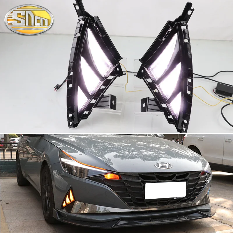 

SNCN автомобильные аксессуары водонепроницаемые ABS 12 В DRL противотуманные фары украшения светодиодные дневные ходовые огни для Hyundai Elantra 2021 2022