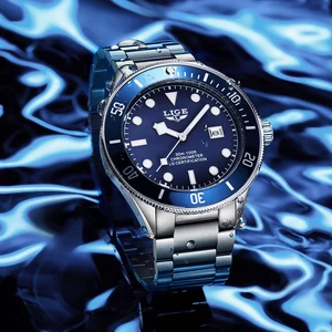 LIGE Watch Man Business Top Brand Luxury Watch for Men Casual Watches Stainless Steel Quartz Wristwa