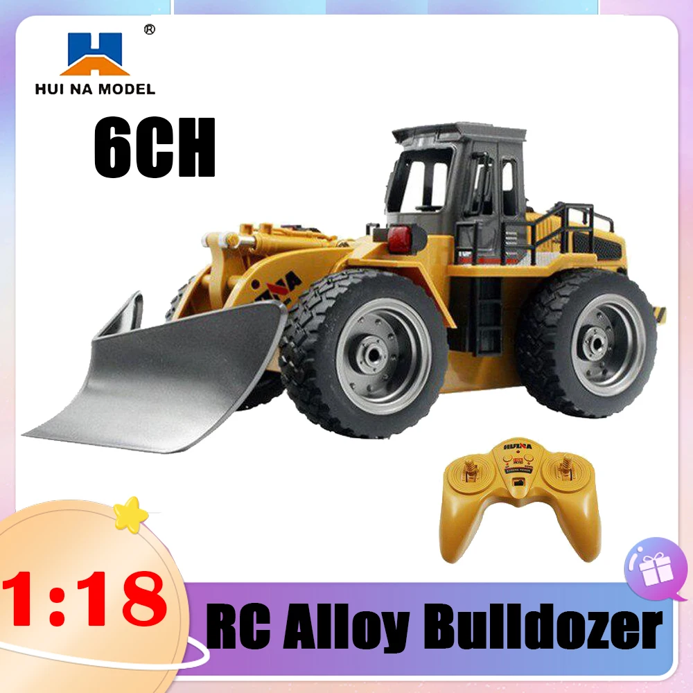 

Huina 1586 RC Bulldozer Alloy Casting Snow Plow Truck 1:18 Remote Radio Control Engineering Vehicle Eletric Cars Trucks Tractor