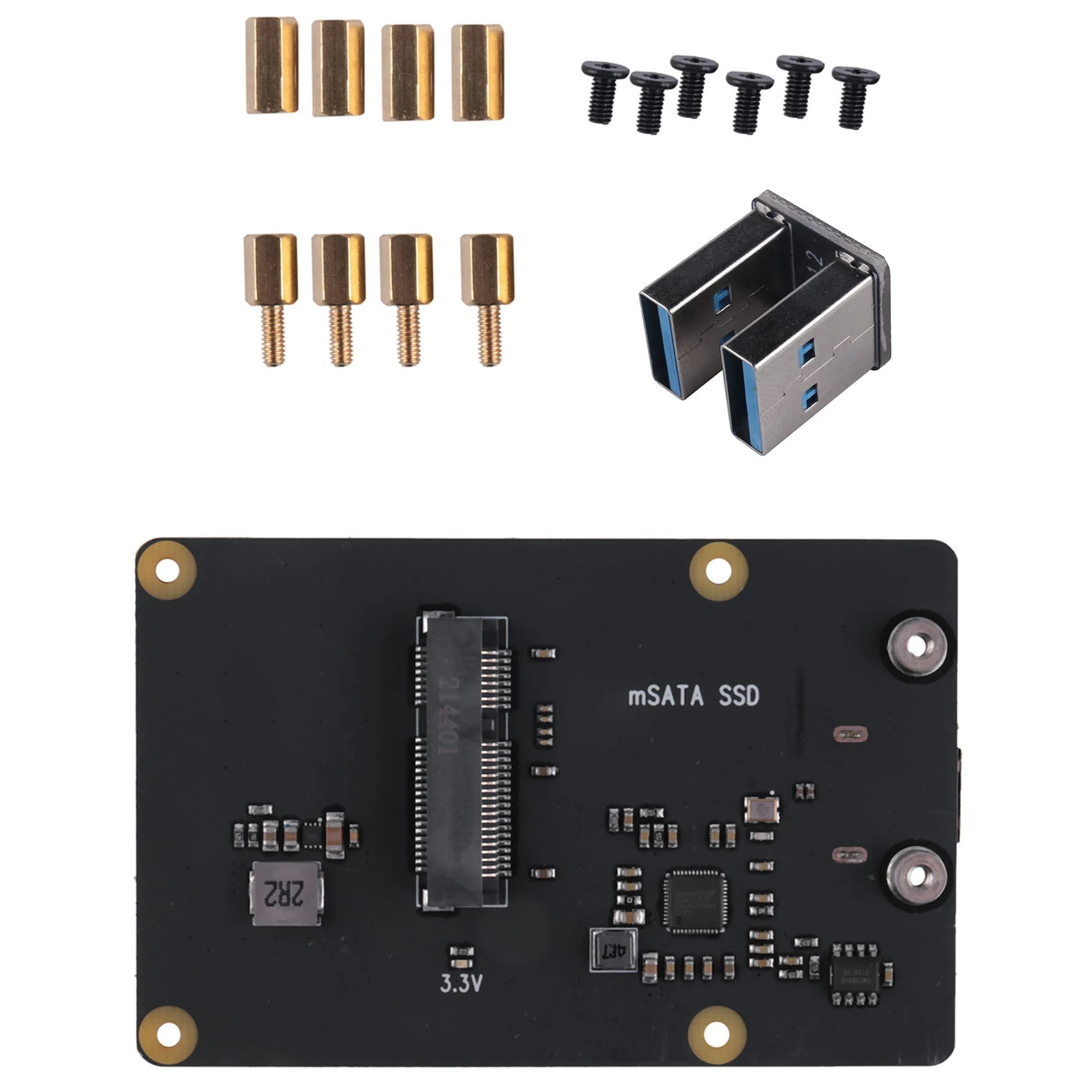 

For Raspberry Pi 4 MSATA SSD Adapter X857,for Raspberry Pi 4 Model B X857 V2.0 MSATA SSD Expansion Board USB3.0 Module