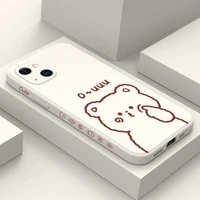line bear rabbit phone case for iphone 13 12 11 pro max mini x xr xs max se2020 8 7 plus 6 6s plus cover