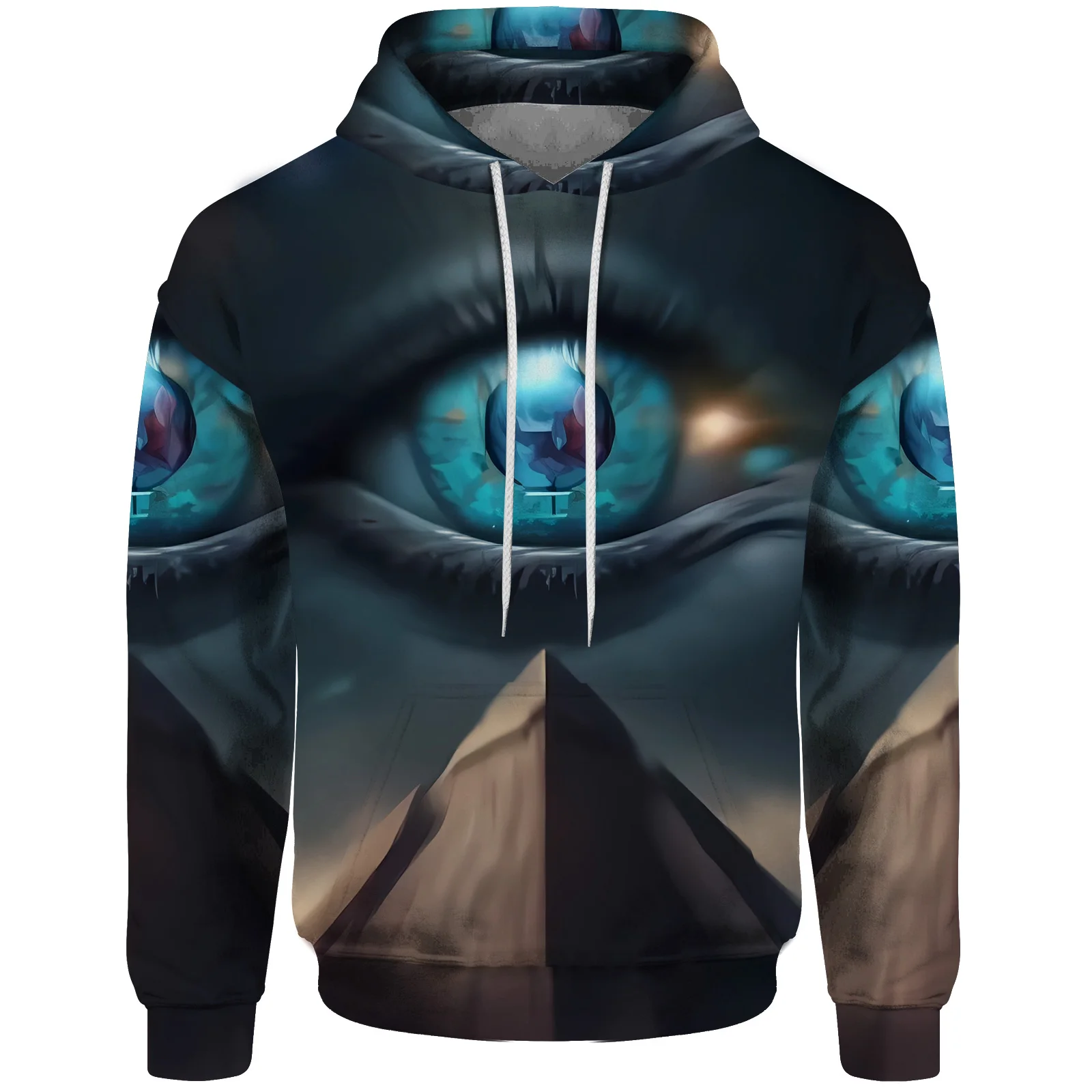 Personalized One-eye Print Hooded Shirt Street Style Men's Sweatshirt Warmth and Cold Protection Mens Clothing Man to Hoodie