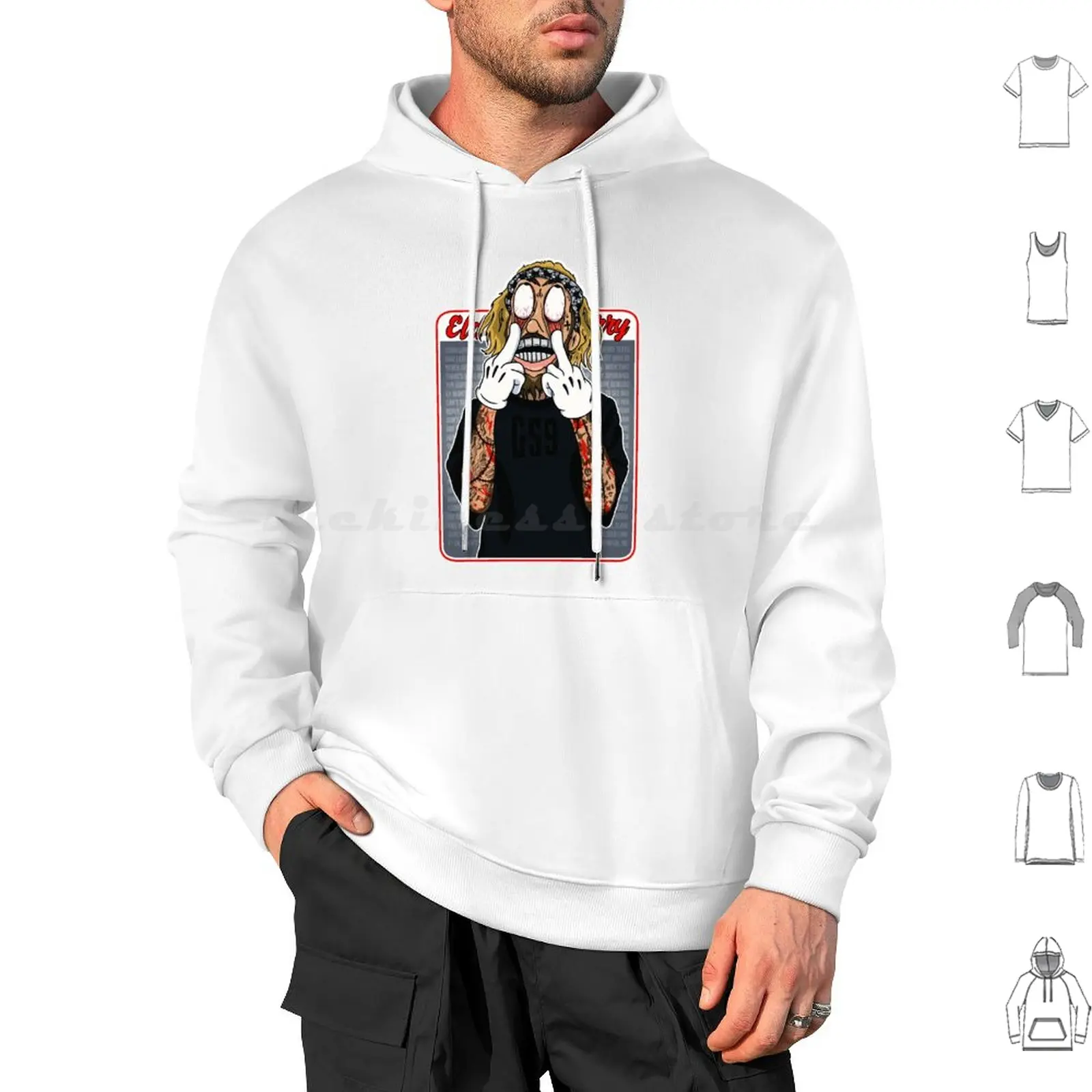 

Yungxrist графическая Толстовка хлопковая с длинным рукавом мультфильм 40S 50S ретро готика Темный Yungxrist рэп музыка